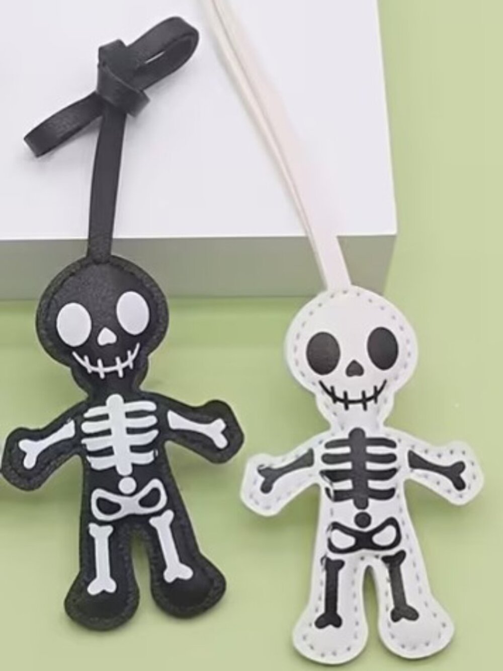 Two (2) New Faux Leather Skeleton Bag Backpack Accessory or Charms